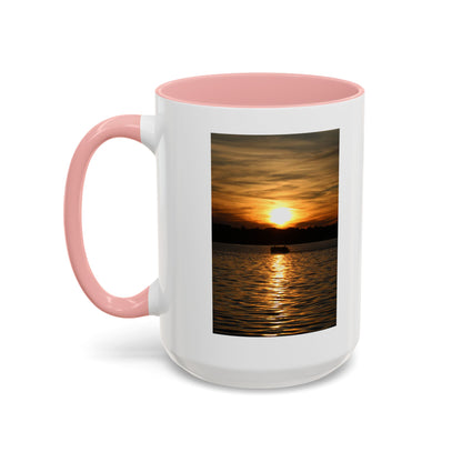 Sunset Lake Photo Accent Coffee Mug — Golden Sunset Reflection (11/15oz)