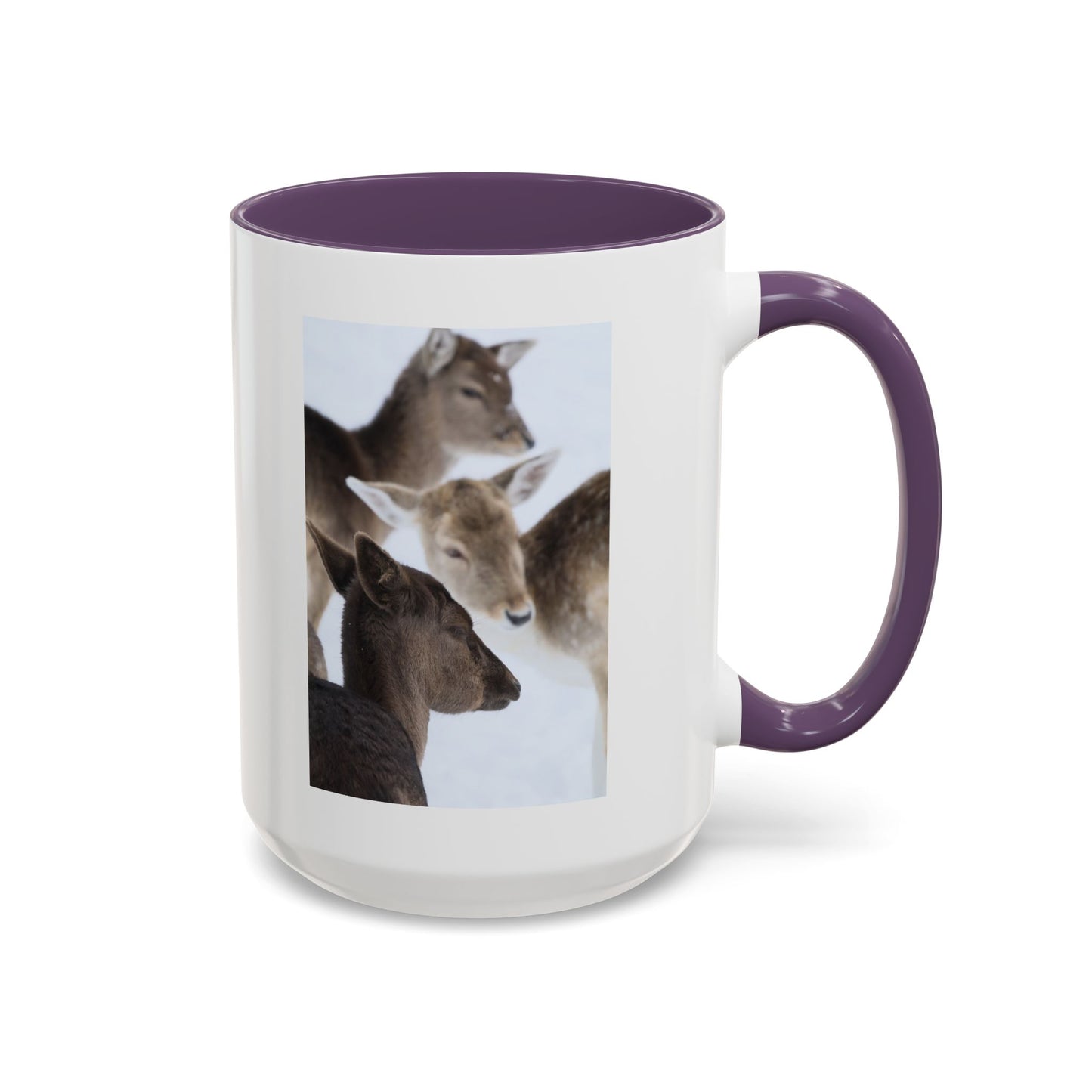 Deer Herd Accent Coffee Mug — Wildlife Photo Ceramic Mug (11/15oz)