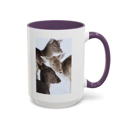 Deer Herd Accent Coffee Mug — Wildlife Photo Ceramic Mug (11/15oz)