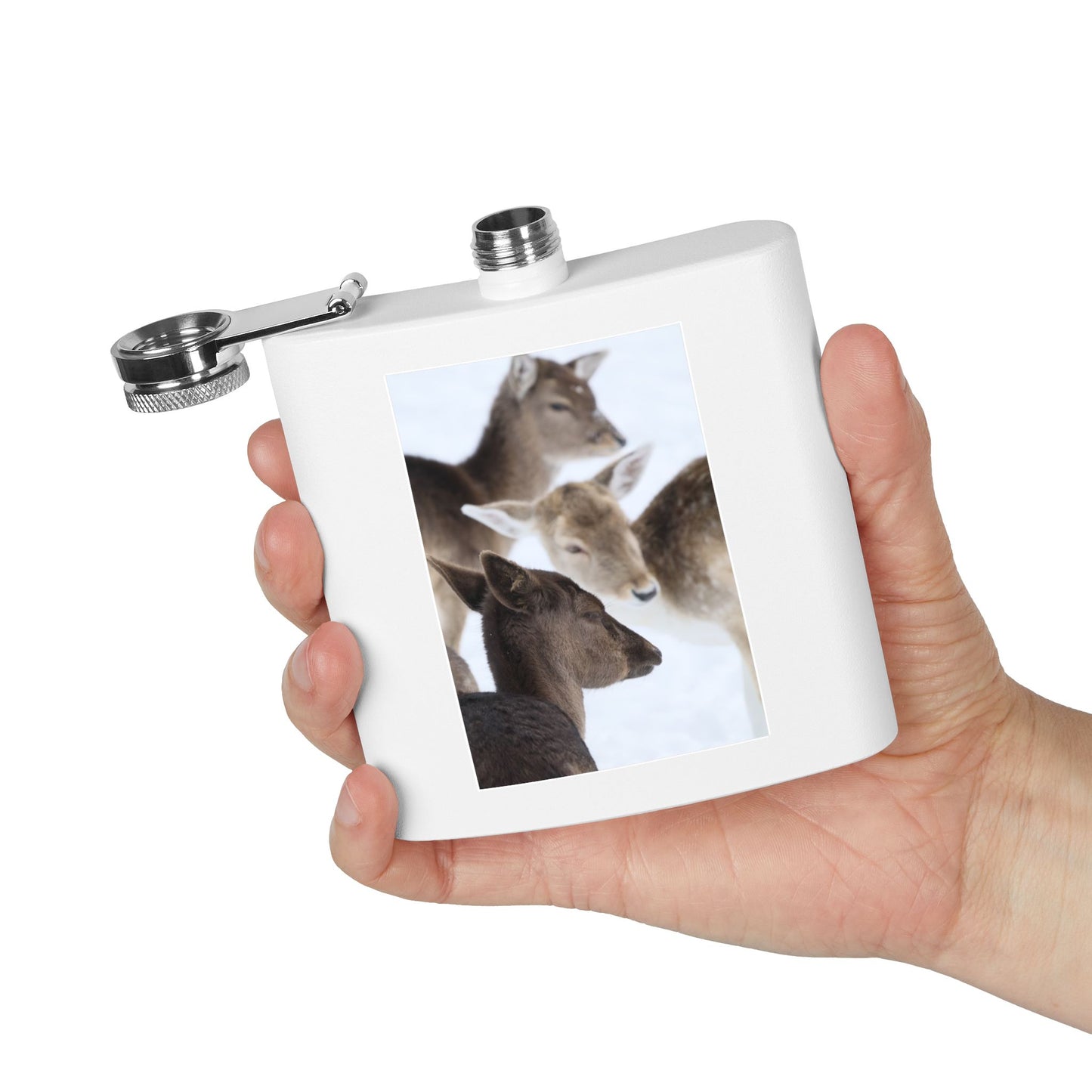 Deer Portrait 6oz Stainless Steel Flask