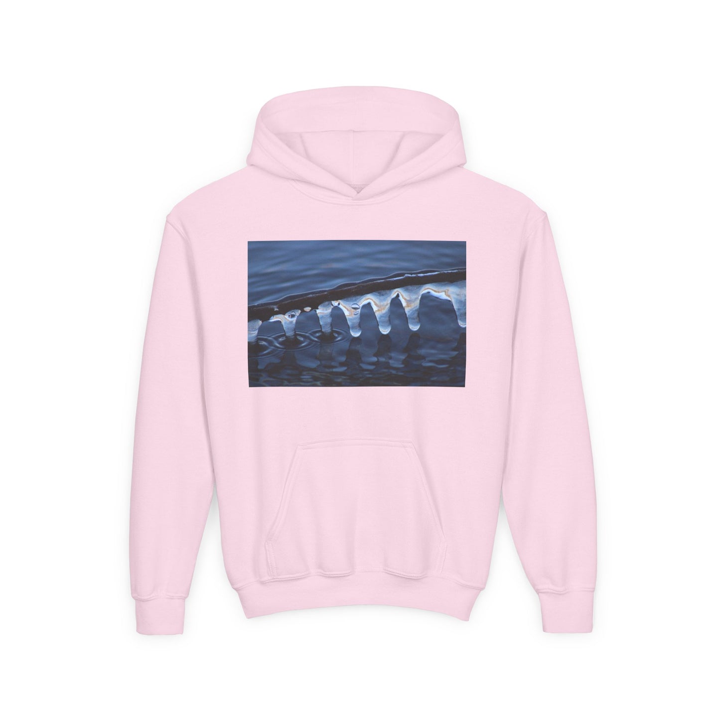 Ocean Wave Ice Photo Hoodie — Youth Nautical Winter Sweatshirt