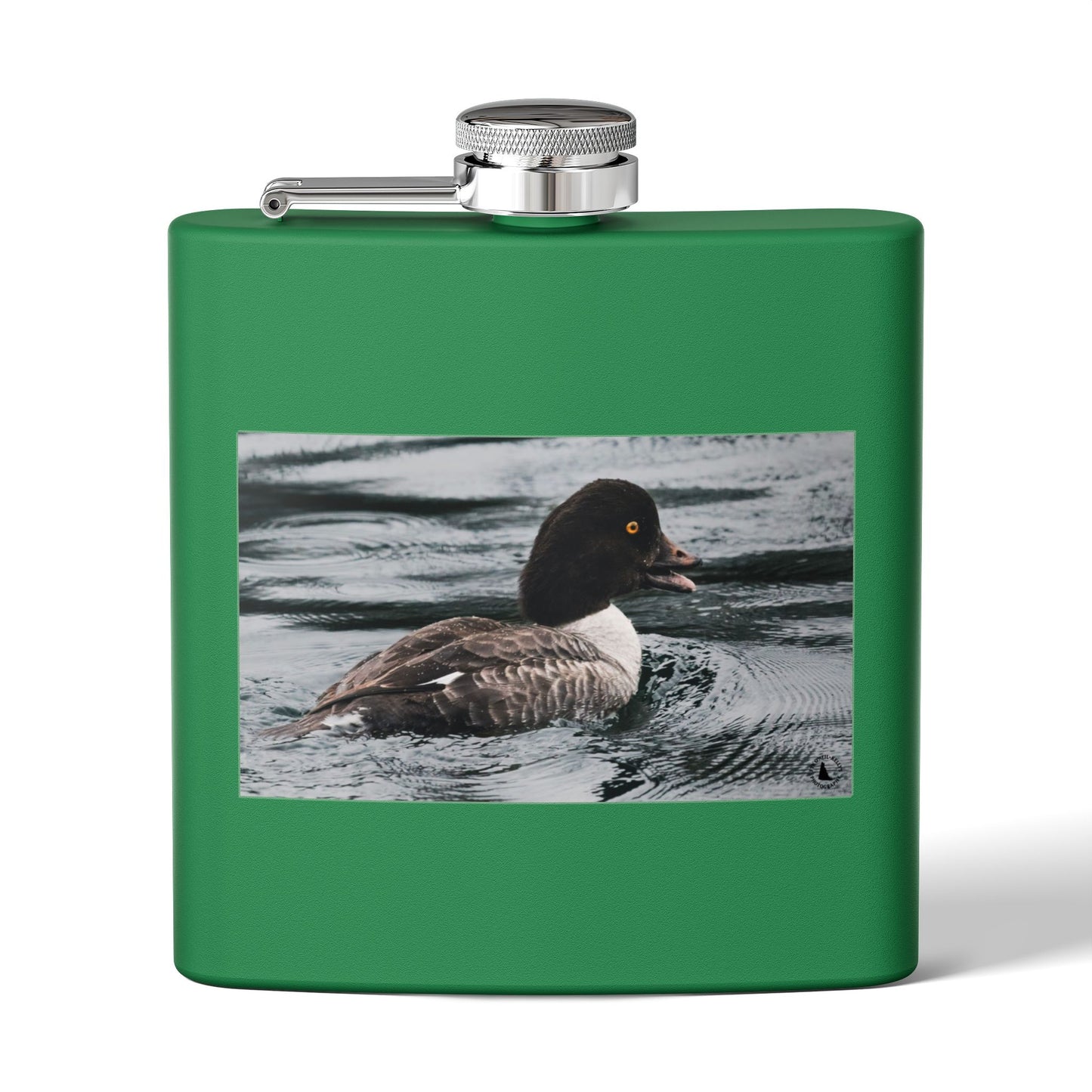 Goldeneye Duck Photo Stainless Steel Flask — 6oz Travel Hip Flask