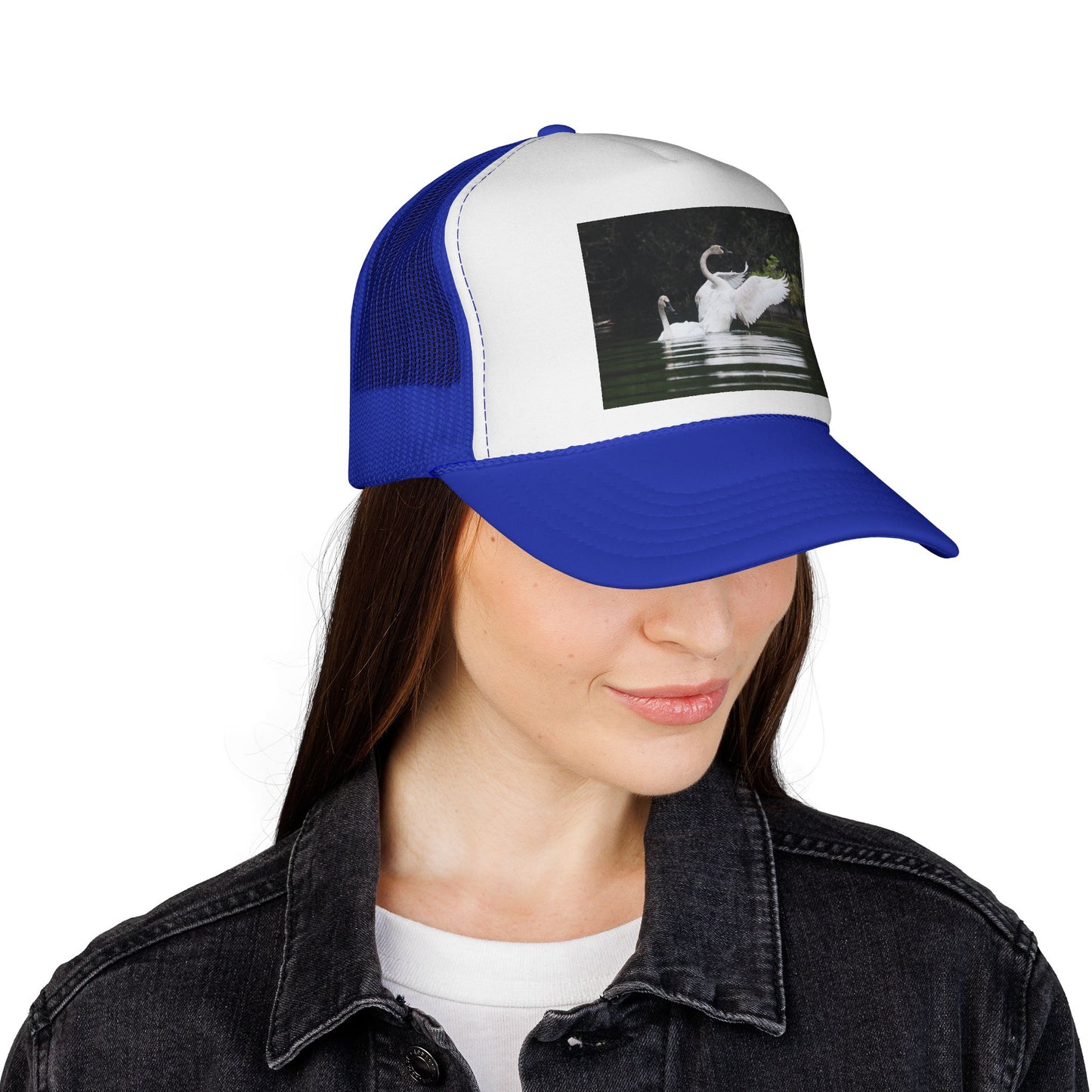 Swan Photo Trucker Cap — Wildlife Nature Hat