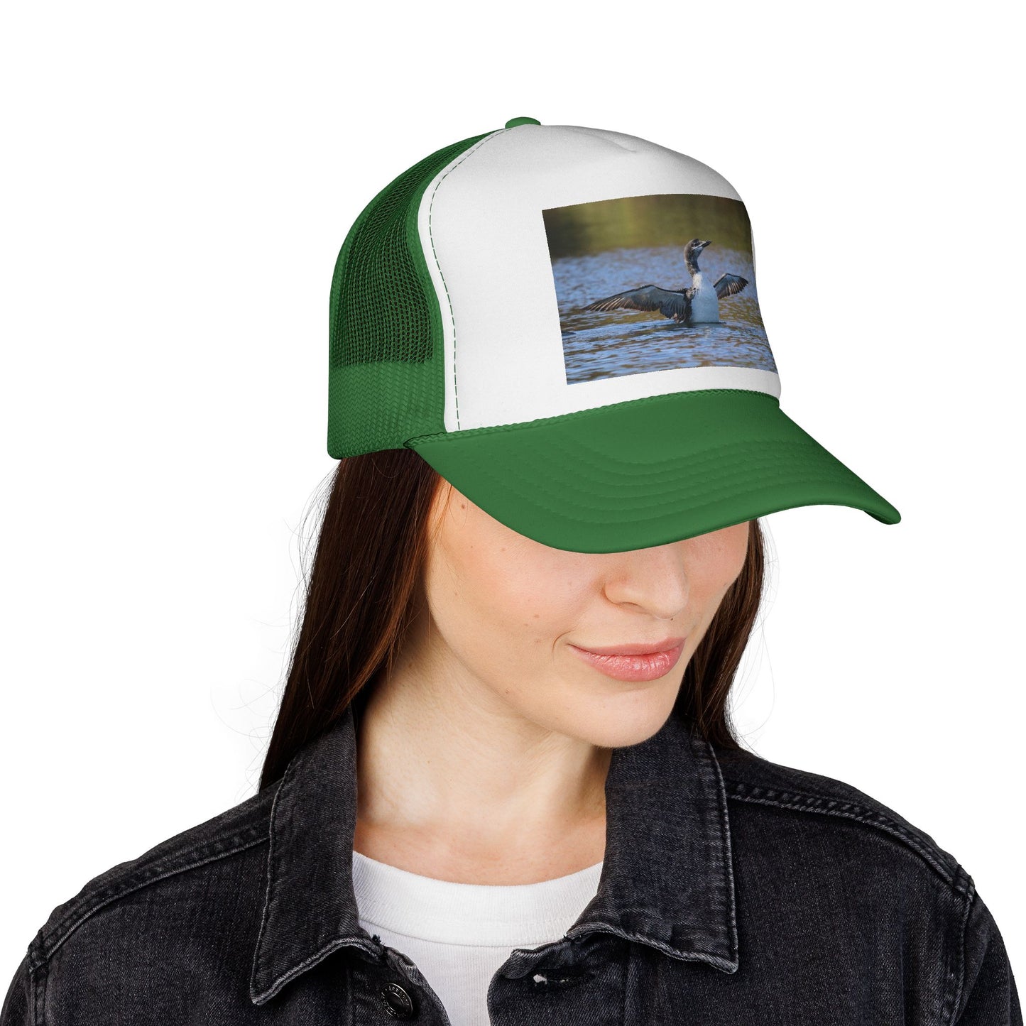Loon Photo Trucker Cap — Vintage Wildlife Birdwatching Hat
