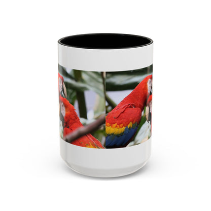 Scarlet Macaw Coffee Mug — Tropical Parrot Accent Mug (11/15oz)