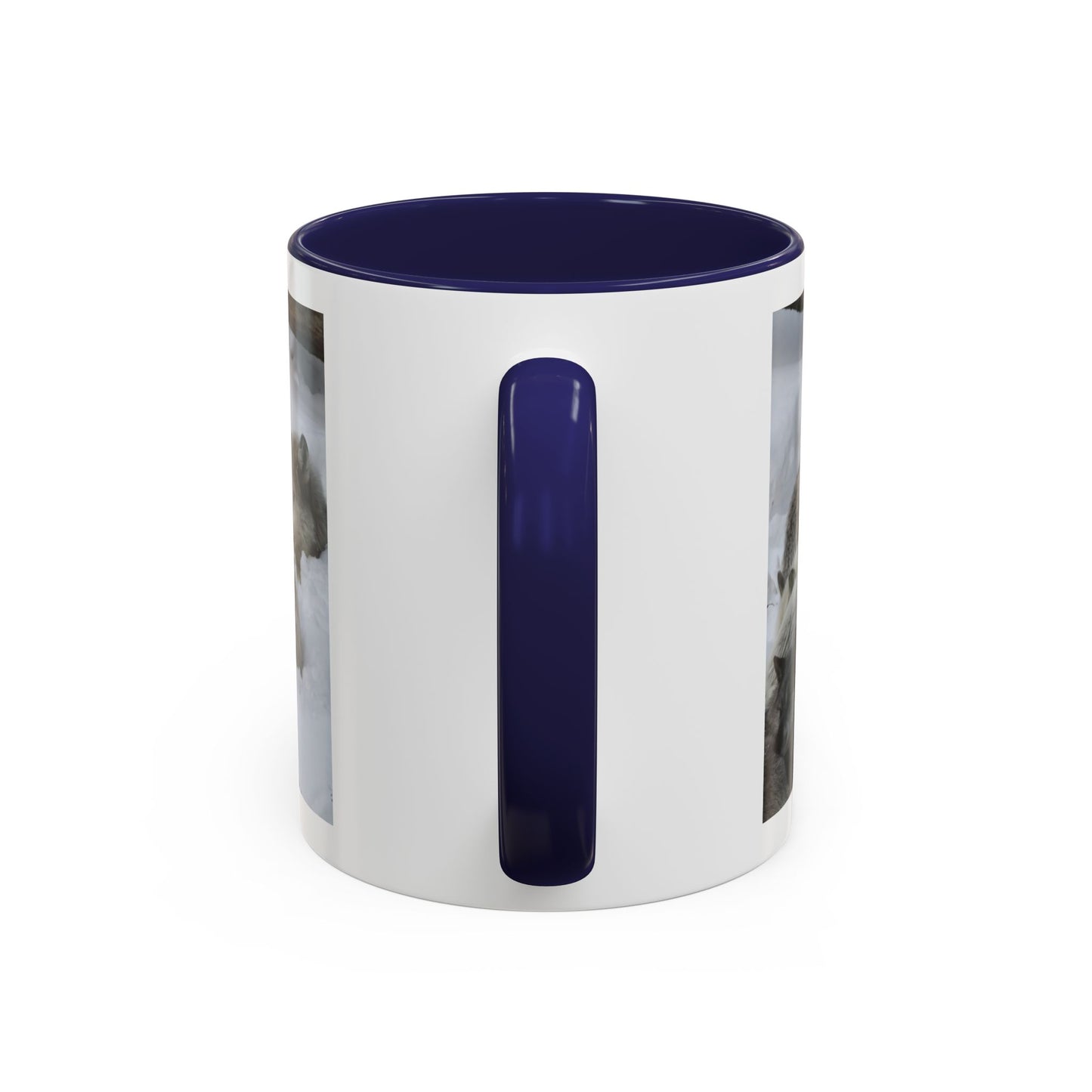 Wolf Pack Coffee Mug – Accent Black Handle 11/15oz, Winter Wildlife Photo