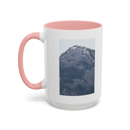 Mountain Peak Accent Coffee Mug – Snowy Forest Photo 11oz/15oz