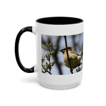 Cedar Waxwing Bird Photo Accent Coffee Mug