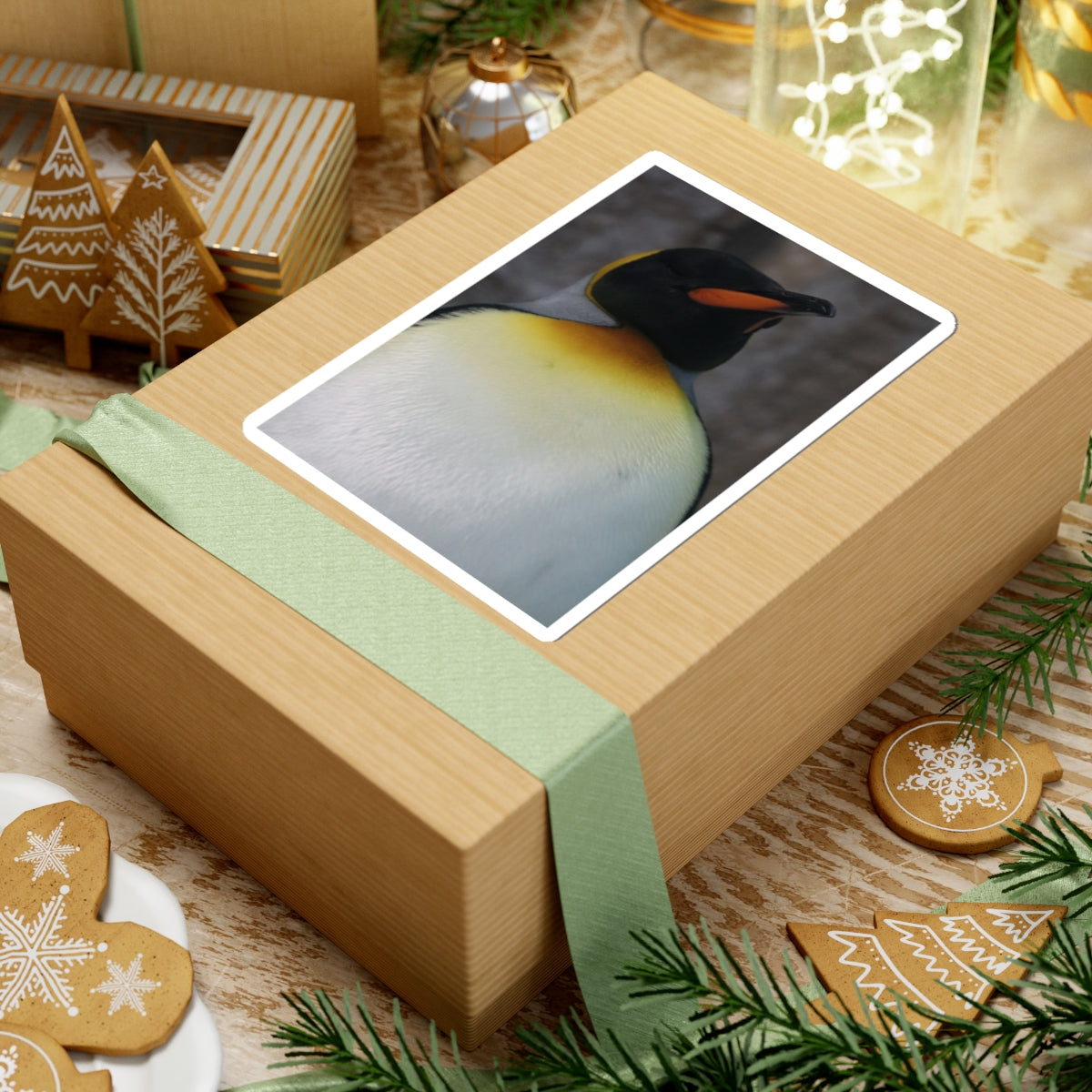 King Penguin Photo Kiss-Cut Sticker — Cute Wildlife Laptop Decal