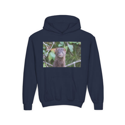 Otter Portrait Youth Hoodie — Cute Nature Animal Sweatshirt for Kids