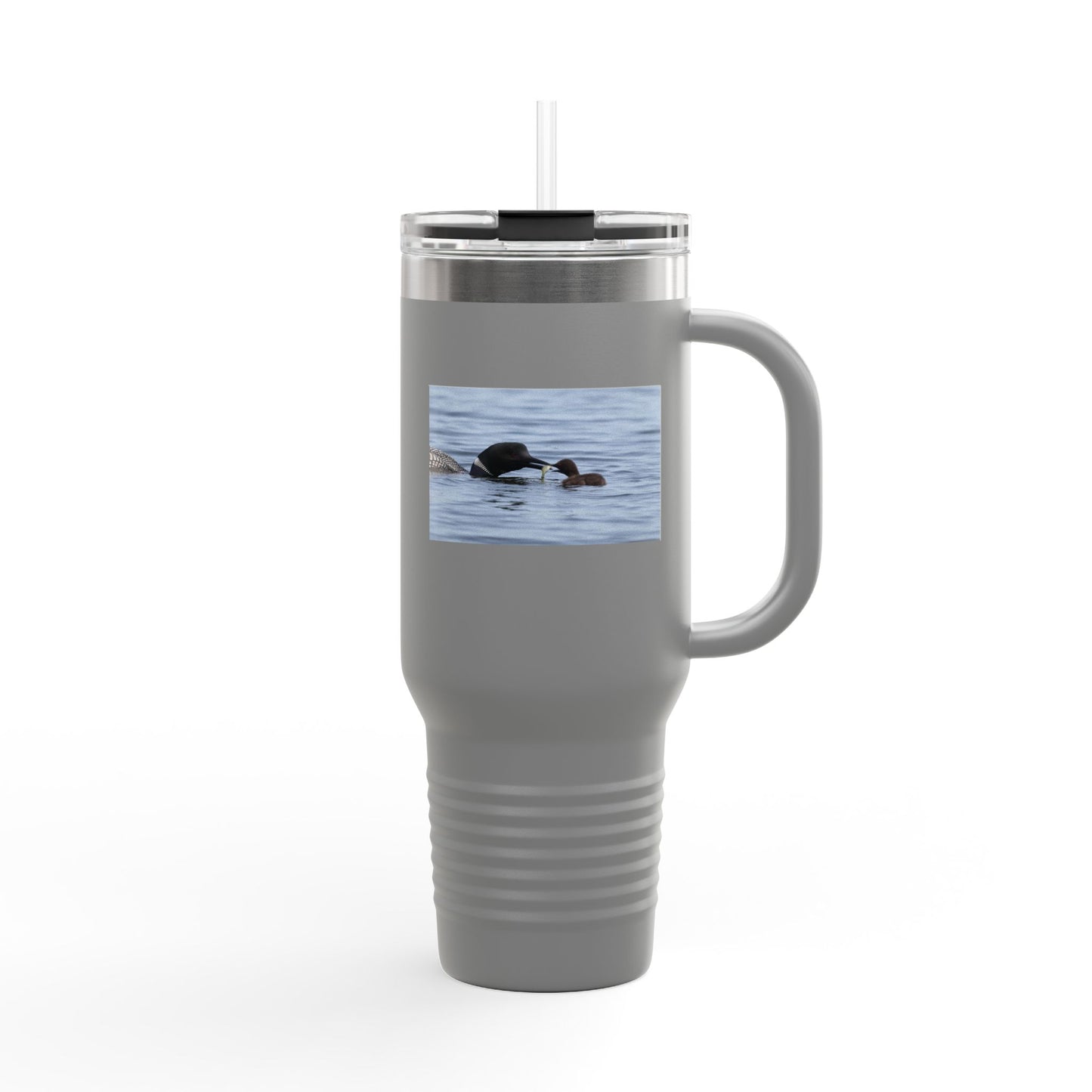 40oz Insulated Travel Mug — Wildlife Sea Otter Photo Design, Outdoor Adventure Tumbler