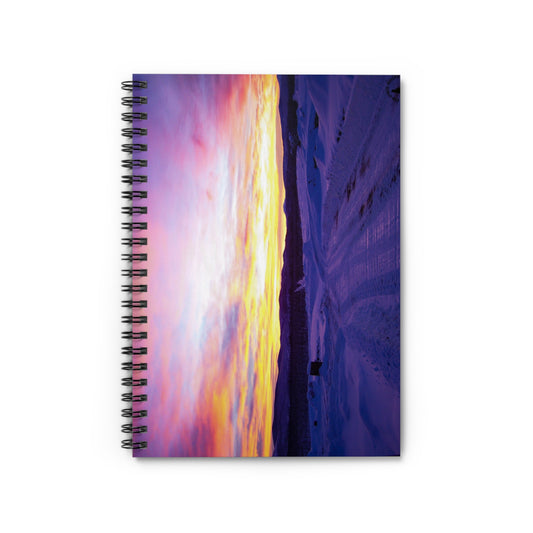 Sunset Snowscape Spiral Notebook — Ruled Travel Journal for Winter Photography Lovers