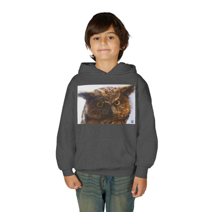 Youth Hoodie with Realistic Owl Art — Cute Kids Animal Pullover