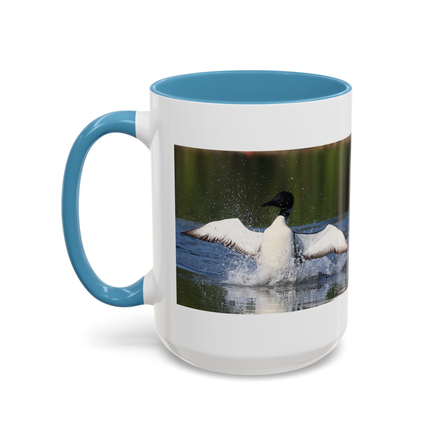 Loons Taking Off Accent Coffee Mug — Wildlife Nature Bird Lover Gift
