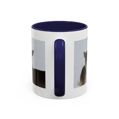 Deer Pair Accent Coffee Mug — Cute Winter Wildlife Ceramic Mug (11/15oz)