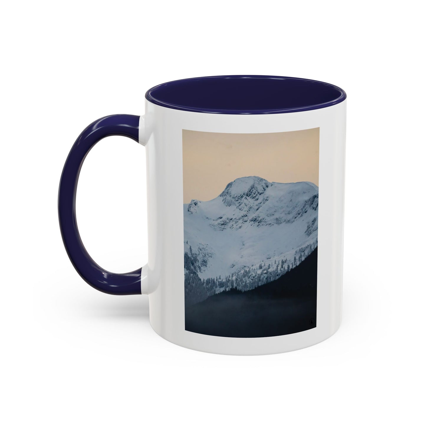 Mountain Sunrise Accent Coffee Mug — Scenic Snow Peak Photo (11/15oz)