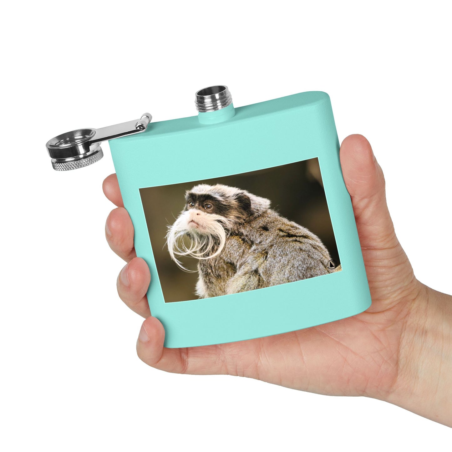 Emperor Tamarin Photo Flask — 6oz Stainless Steel Pocket Hip Flask