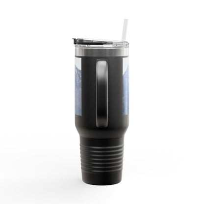 40oz Insulated Travel Mug with Mountain Photo — Cold-Resistant Stainless Steel Tumbler for Commuting & Outdoors