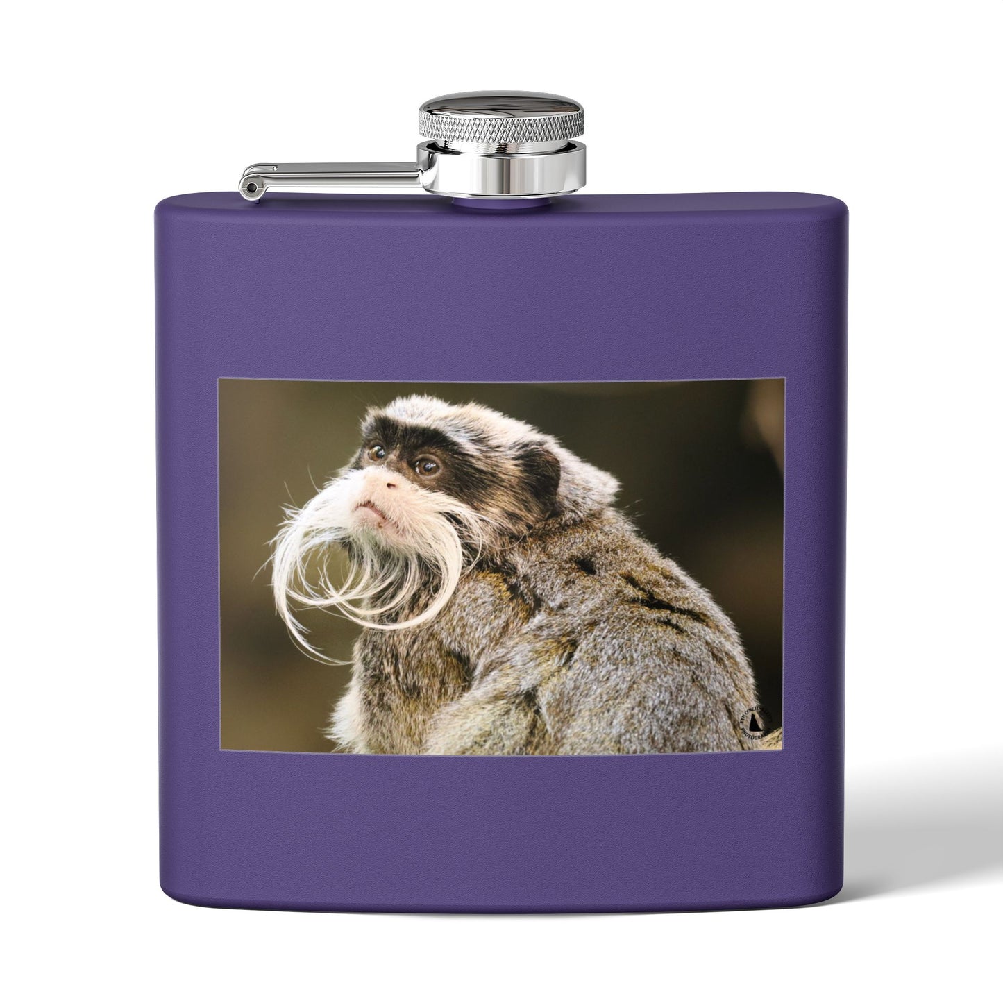 Emperor Tamarin Photo Flask — 6oz Stainless Steel Pocket Hip Flask