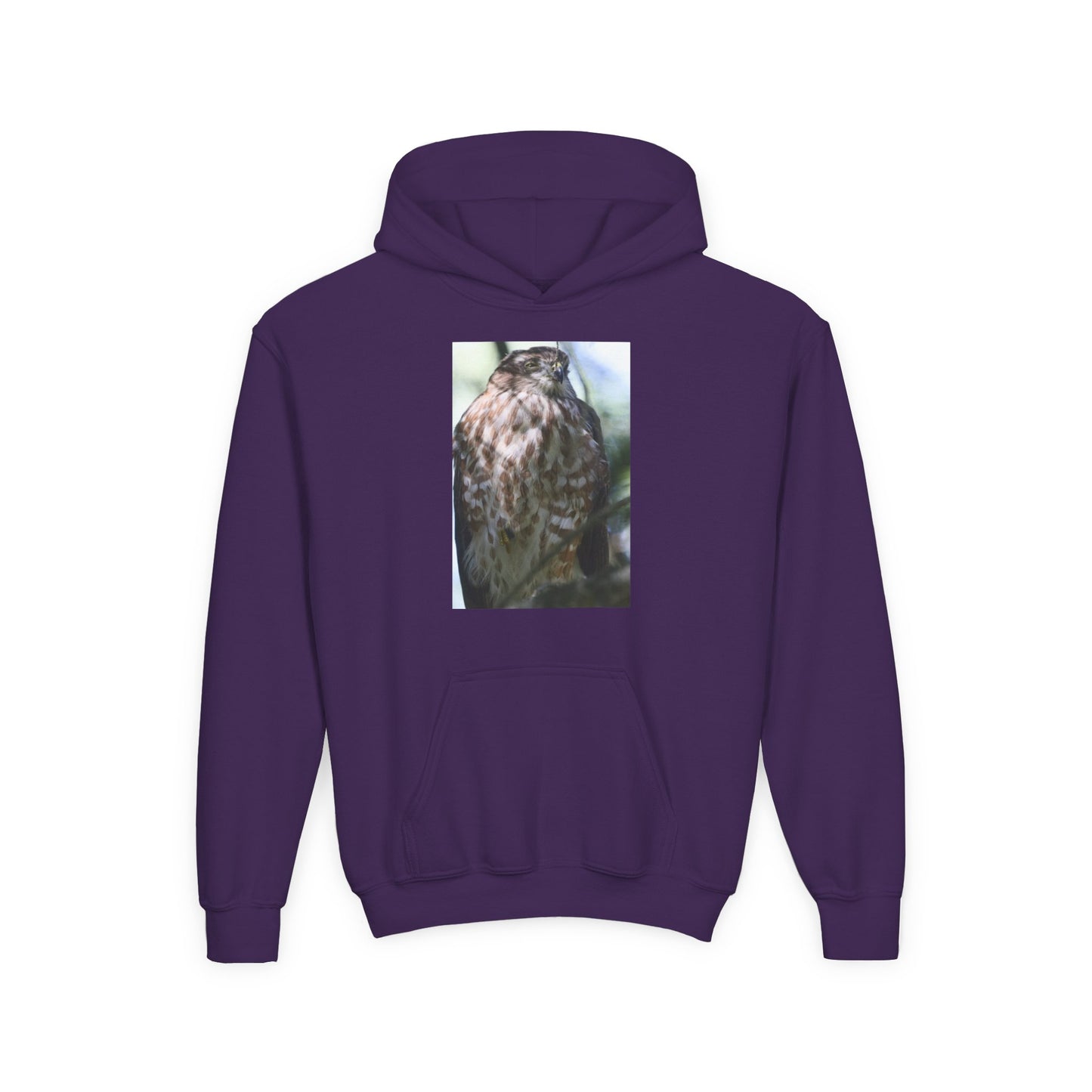 Youth Owl Hoodie – Photoreal Hawk Owl Print Kids' Hooded Sweatshirt