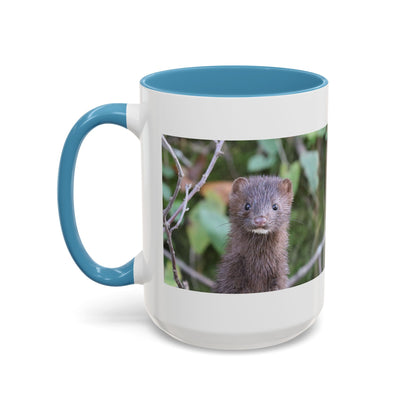 Cute Mink Photo Accent Mug – Wildlife Photography Coffee Cup (11/15 oz)