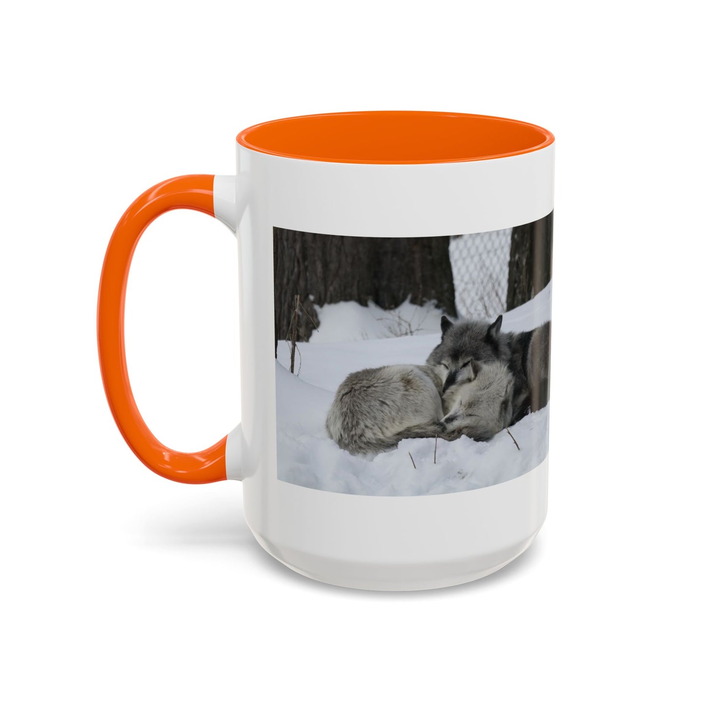 Wolf Pair Accent Coffee Mug – Winter Wildlife Photo Mug (11/15 oz)