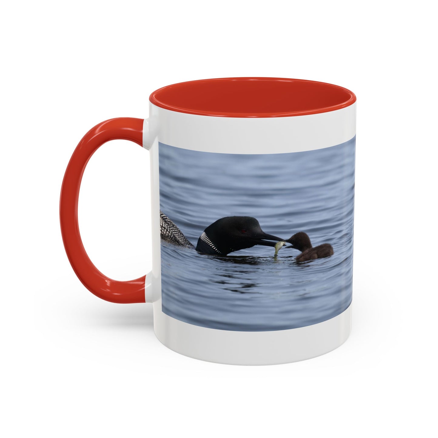 Loon Family Accent Coffee Mug — Scenic Lake Bird Photography (11/15oz)