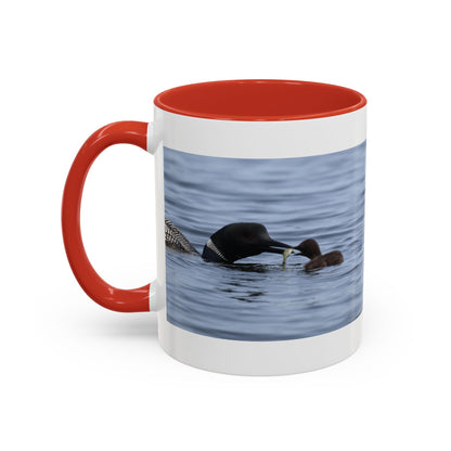 Loon Family Accent Coffee Mug — Scenic Lake Bird Photography (11/15oz)
