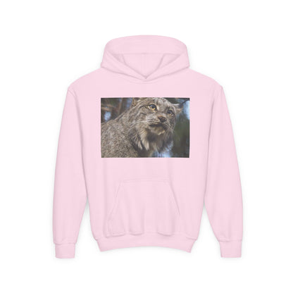 Youth Lynx Hoodie – Realistic Wildcat Photo Pullover for Kids