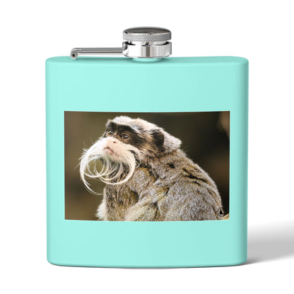 Emperor Tamarin Photo Flask — 6oz Stainless Steel Pocket Hip Flask