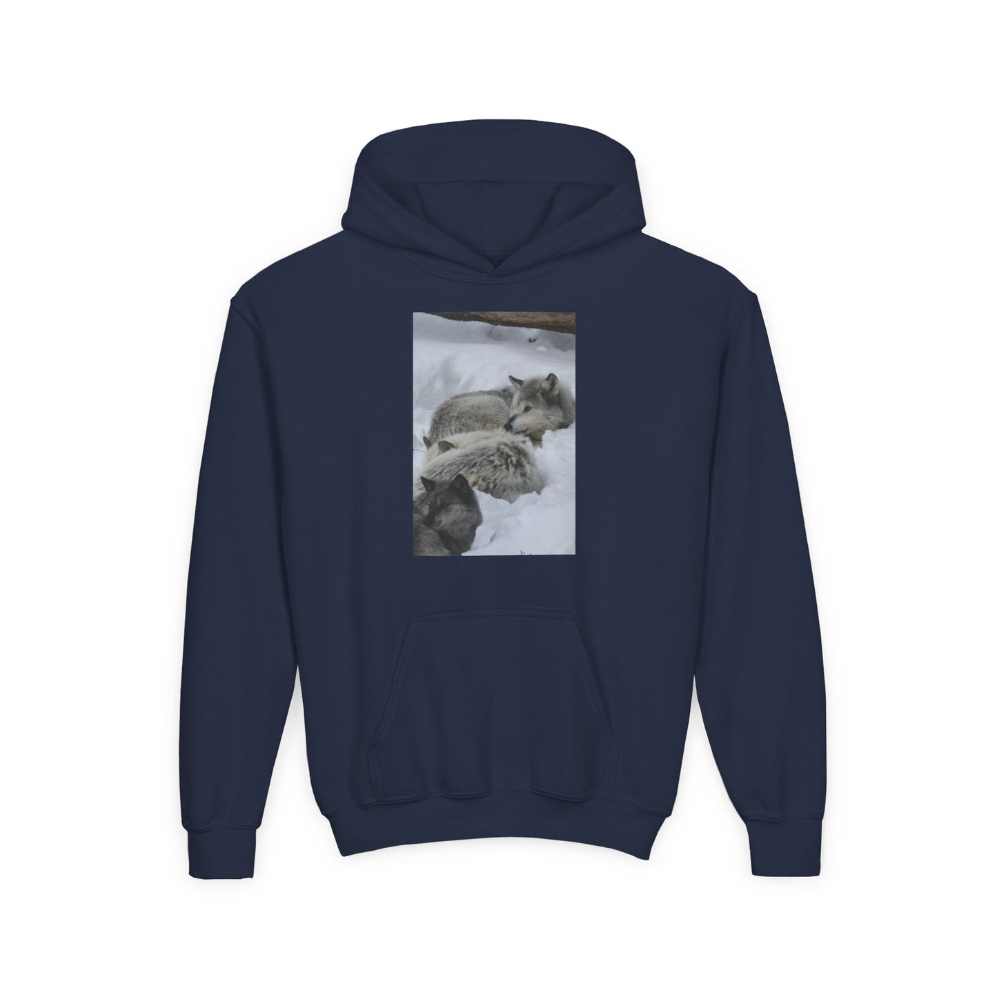 Sleeping Foxes Youth Hoodie | Wildlife Photography, Snow Scene