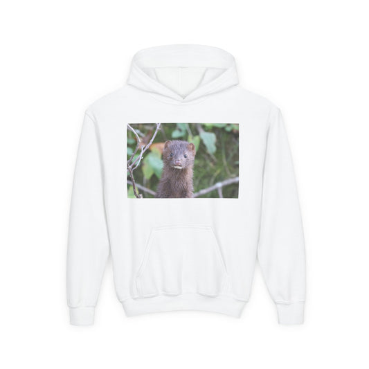 Otter Portrait Youth Hoodie — Cute Nature Animal Sweatshirt for Kids