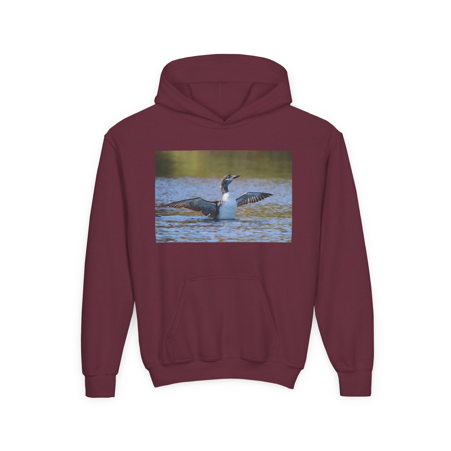 Youth Hoodie with Loon Photo – Nature Birdwatching Pullover
