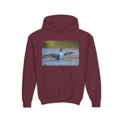 Youth Hoodie with Loon Photo – Nature Birdwatching Pullover