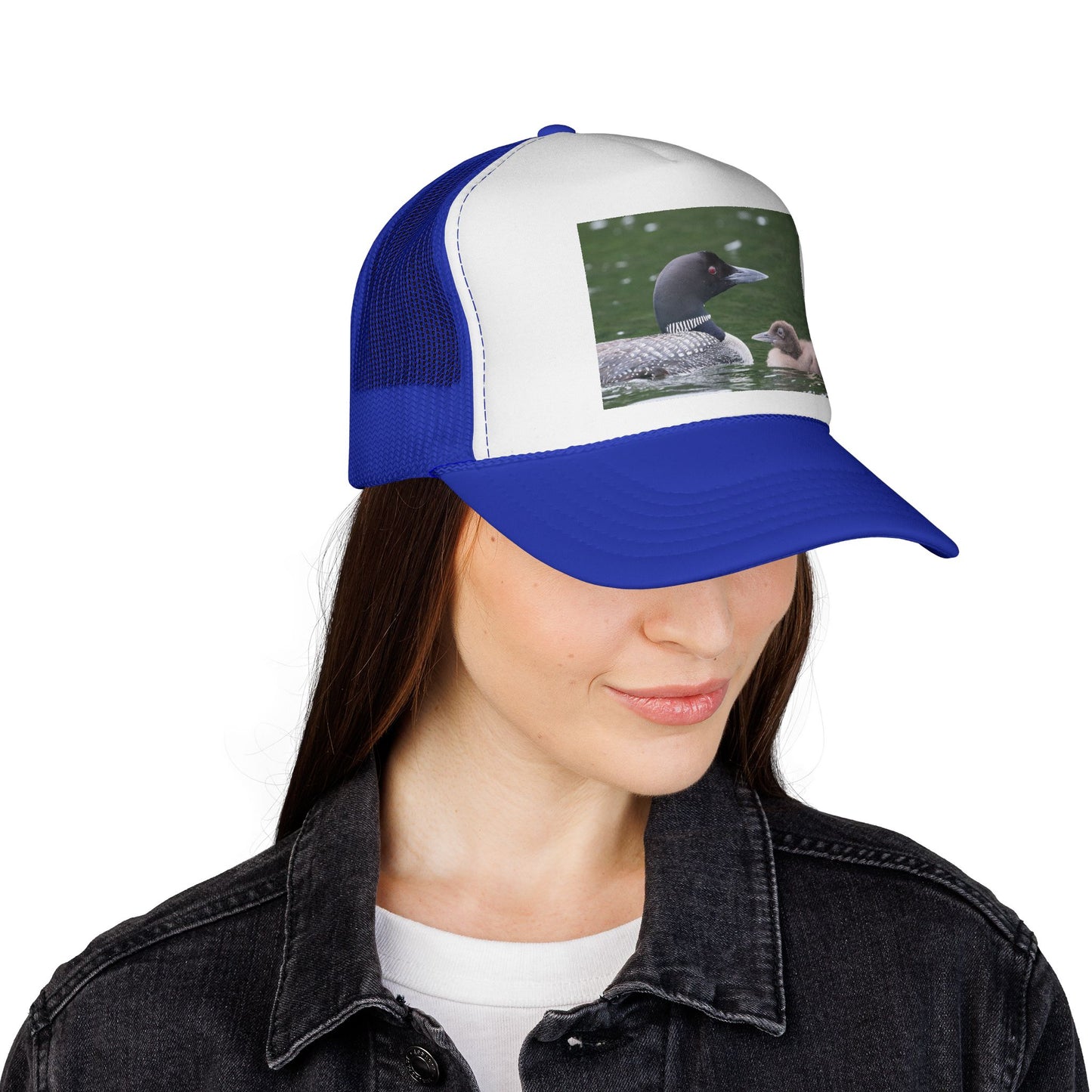 Loon & Chick Trucker Hat — Wildlife Nature Cap for Bird Lovers