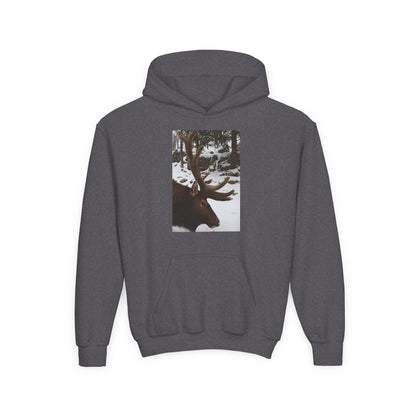 Moose Portrait Hoodie | Youth Hooded Sweatshirt