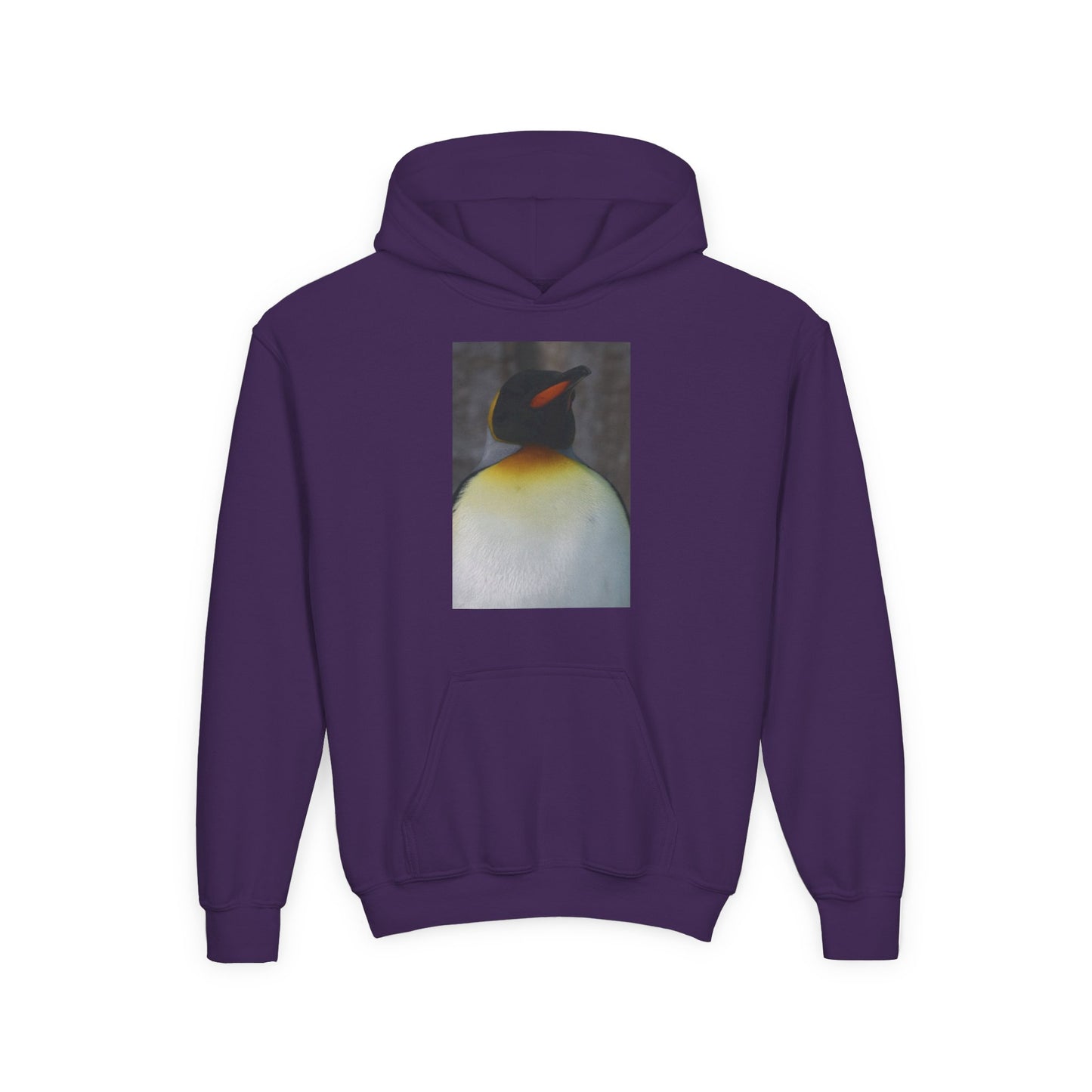 Penguin Art Youth Hoodie — Minimalist Royal Penguin Illustration Sweatshirt