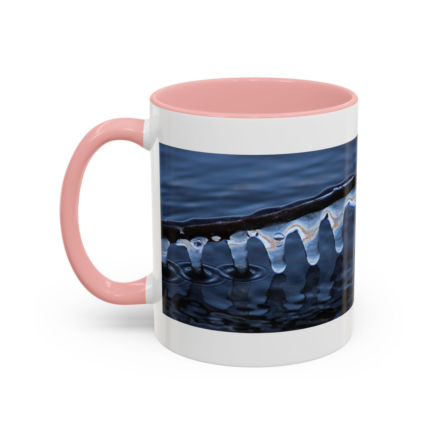 Blue Icicle Wave Accent Coffee Mug — Winter Water Photography 11/15oz