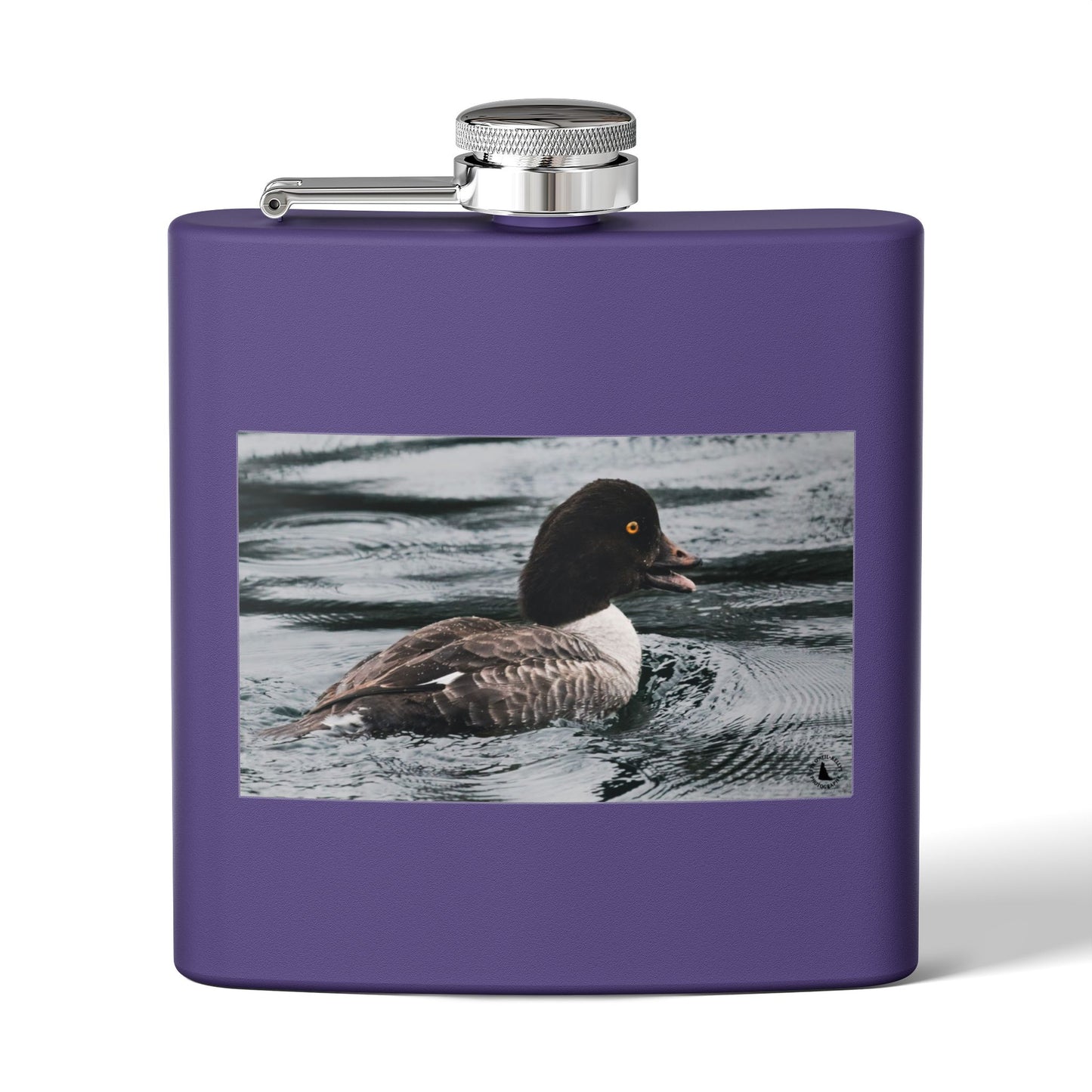 Goldeneye Duck Photo Stainless Steel Flask — 6oz Travel Hip Flask