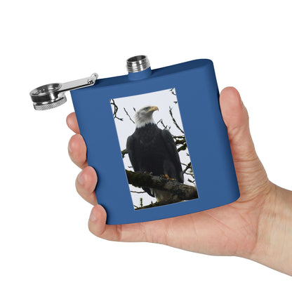 Eagle Photo Flask – 6oz Stainless Steel Hip Flask, Patriotic Wildlife Gift