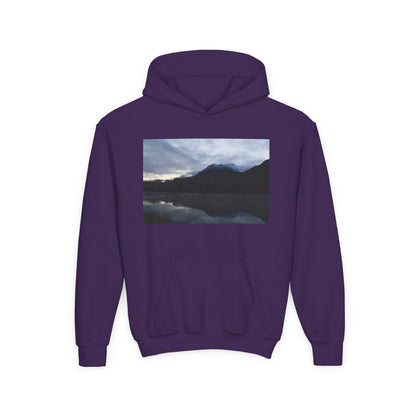 Youth Hoodie with Serene Mountain Lake Photo - Cozy Outdoor Nature Pullover