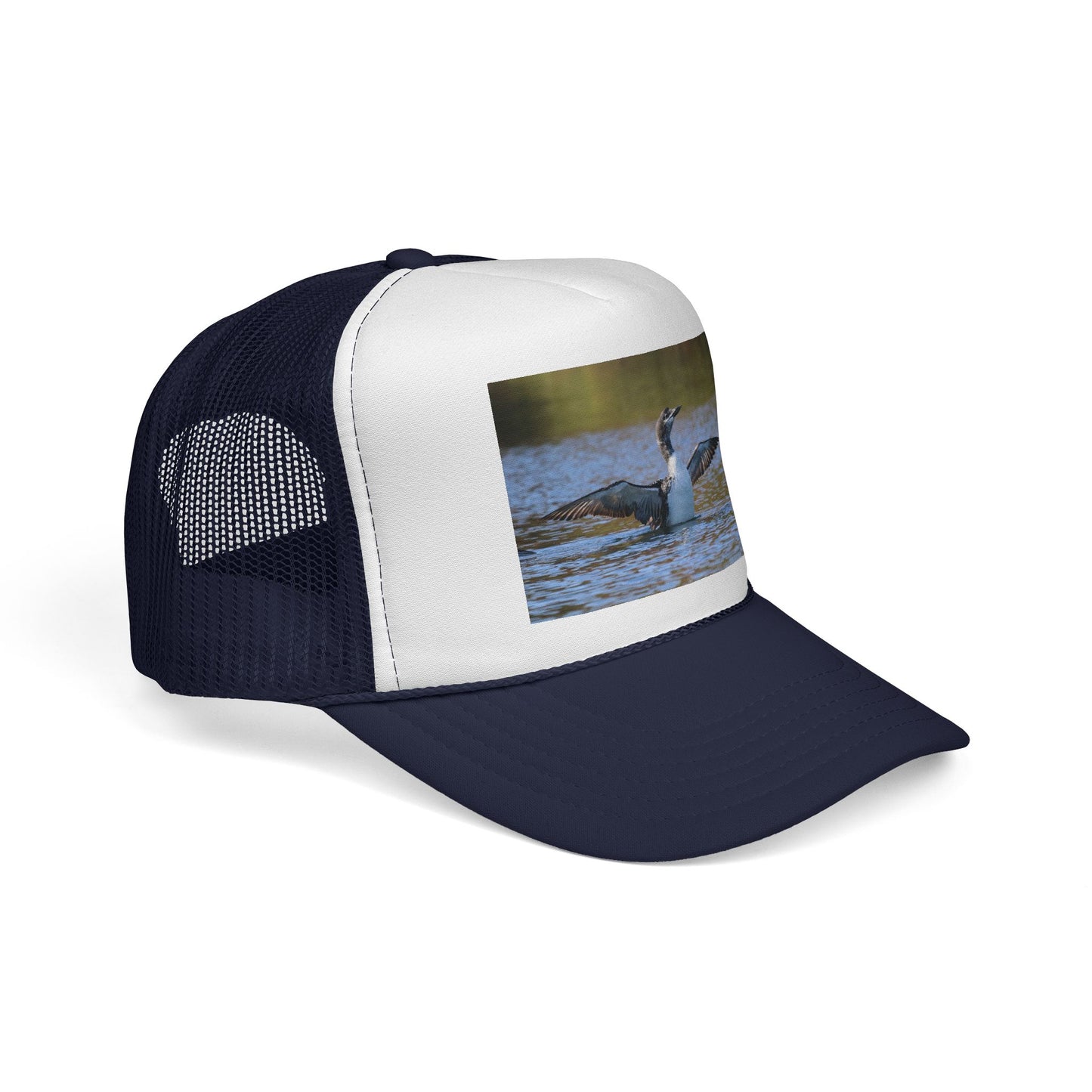 Loon Photo Trucker Cap — Vintage Wildlife Birdwatching Hat
