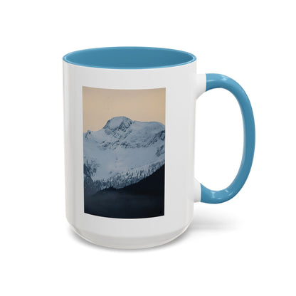 Mountain Sunrise Accent Coffee Mug — Scenic Snow Peak Photo (11/15oz)