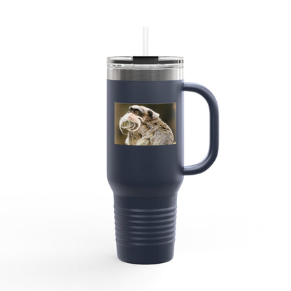 40oz Insulated Travel Mug – Cute Sloth Drinking Coffee Photo