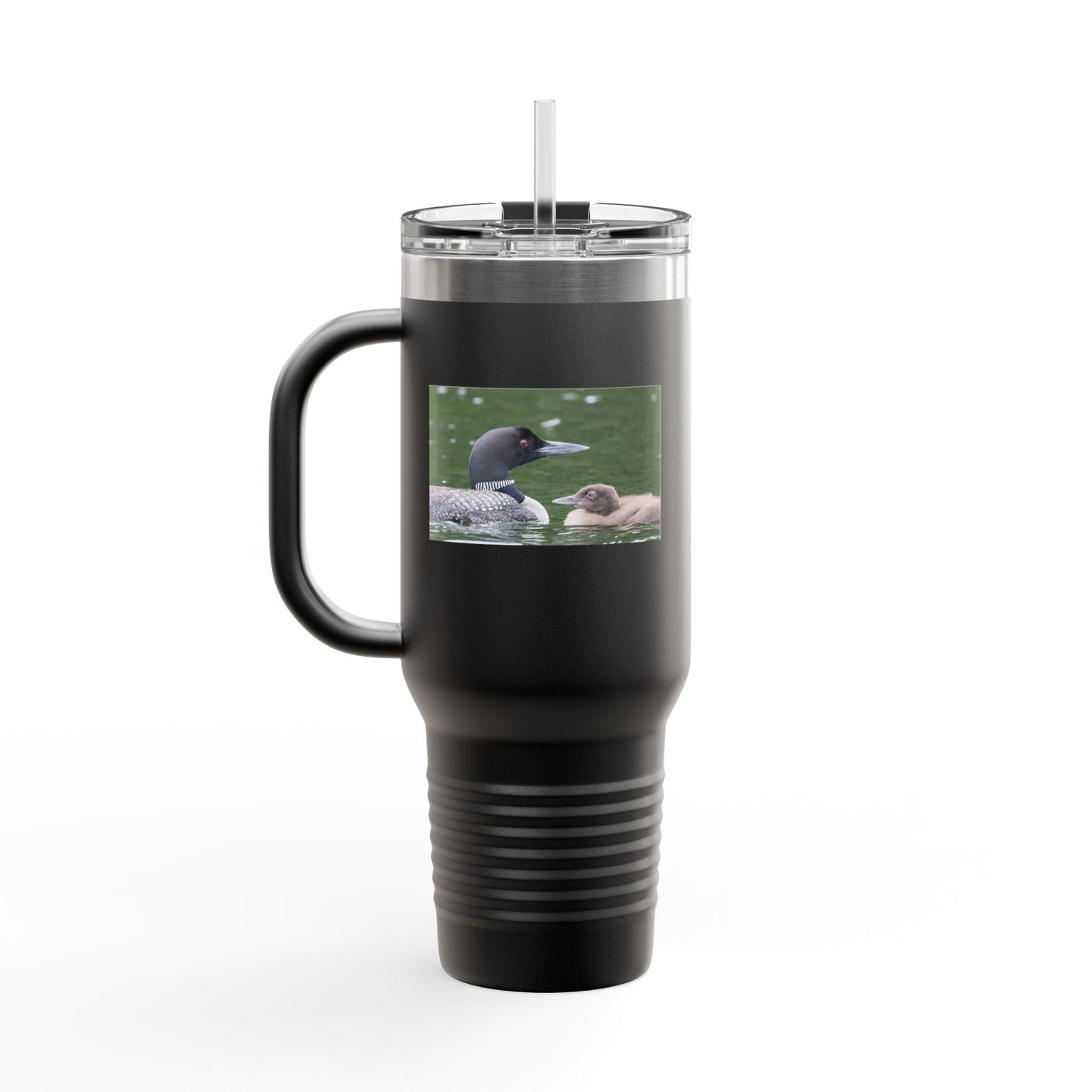 40oz Insulated Travel Mug with Duck and Duckling Photo