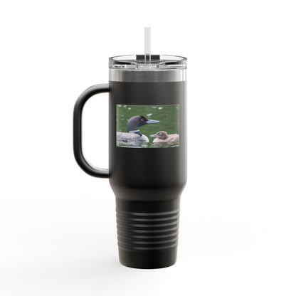 40oz Insulated Travel Mug with Duck and Duckling Photo