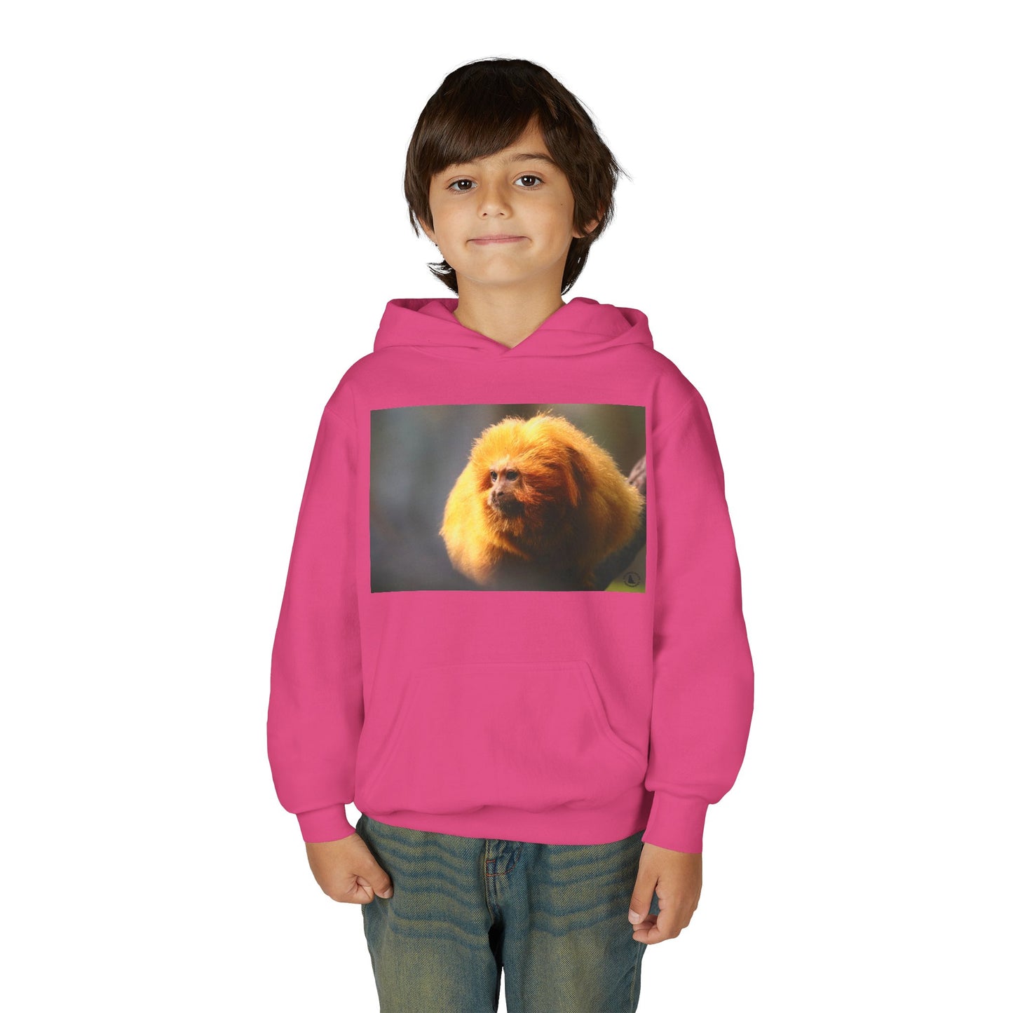 Golden Lion Tamarin Youth Hoodie — Cute Monkey Photo Sweatshirt for Kids