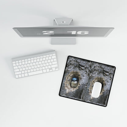 Bird Nest Trio Desk Mat — Cute Chick in Tree Hole XXL Mousepad