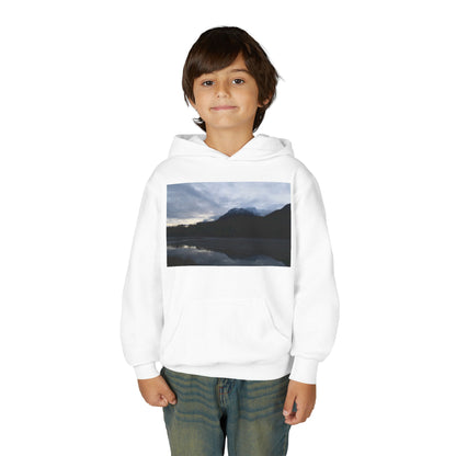 Youth Hoodie with Serene Mountain Lake Photo - Cozy Outdoor Nature Pullover