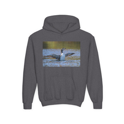 Youth Hoodie with Loon Photo – Nature Birdwatching Pullover